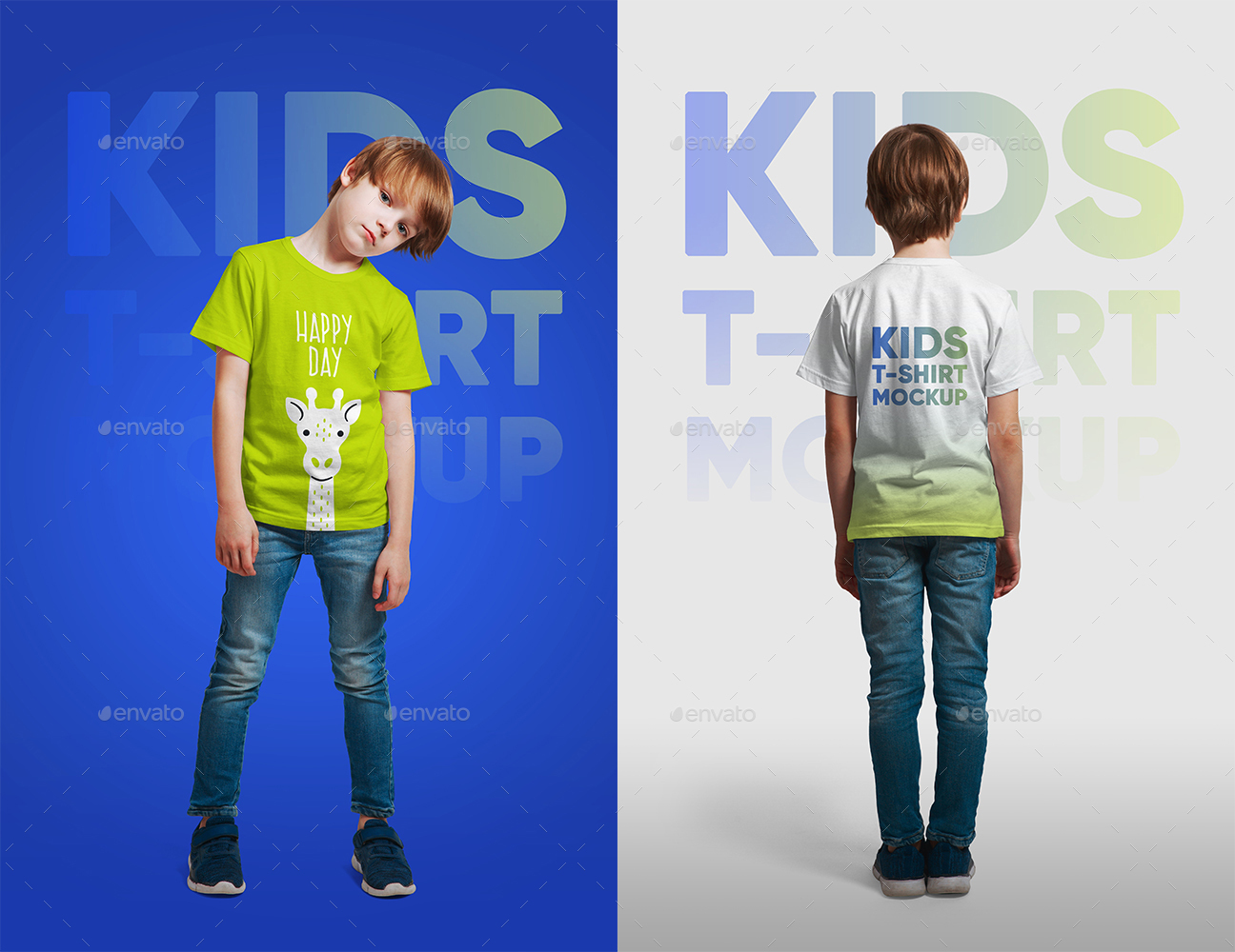 Kids Boy TShirt Mockups. Part 1 by HiMockUp GraphicRiver
